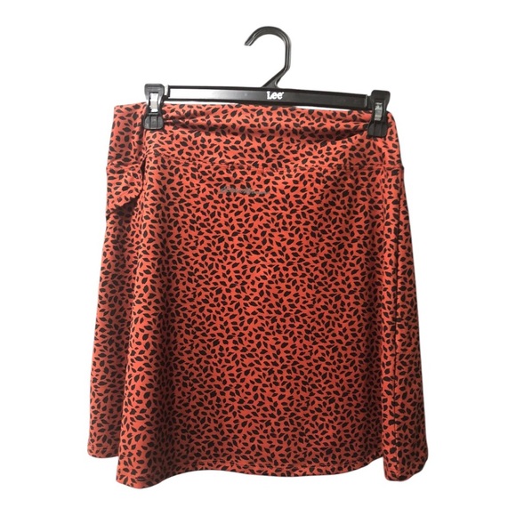 Eddie Bauer Kacey cinnabar ditsy animal print wrap front style skirt size small - Picture 3 of 7